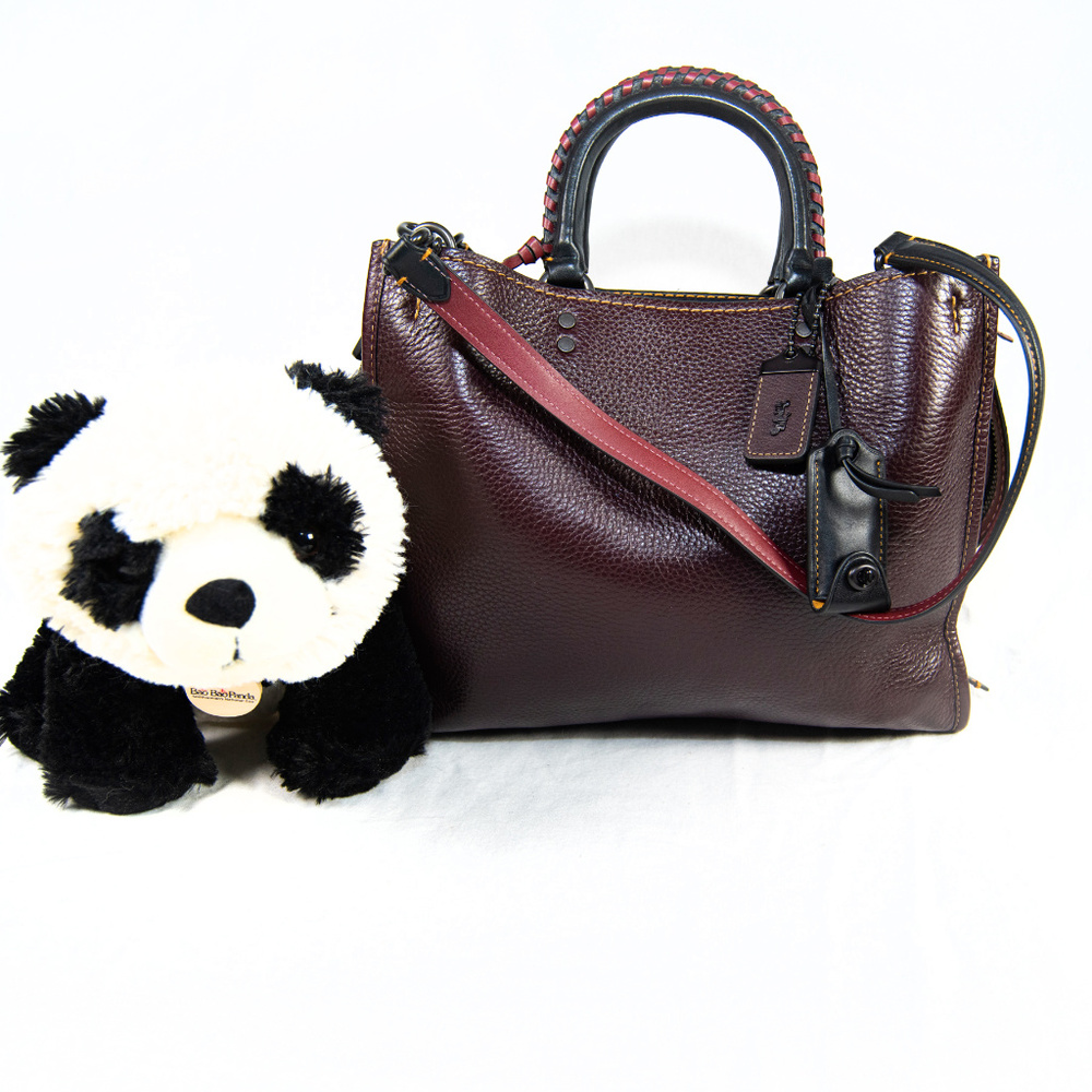 Coach 1941 Rogue oxblood whipstitch handles